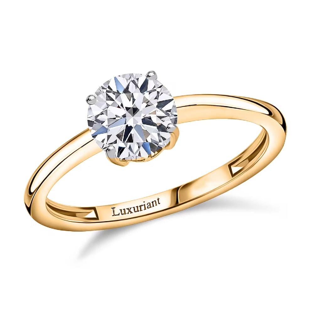 Luxuriant Lab Grown Diamond (G-H SI) Ring in Vermeil YG Over Sterling Silver 1.50 ctw