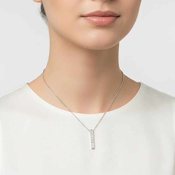 Luxuriant Lab Grown Diamond G-H VS 0.75 Ctw Axis Of Light Pendant Necklace In Sterling Silver 18 Inches