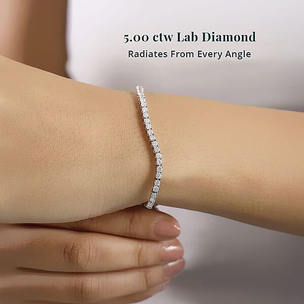 Luxuriant Lab Grown Diamond G-H VS 5.00 Ctw Bracelet In 950 Platinum (7.25 In)