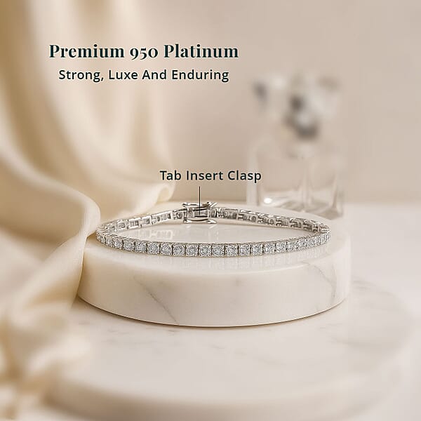 Luxuriant Lab Grown Diamond G-H VS 5.00 Ctw Bracelet In 950 Platinum (7.25 In)