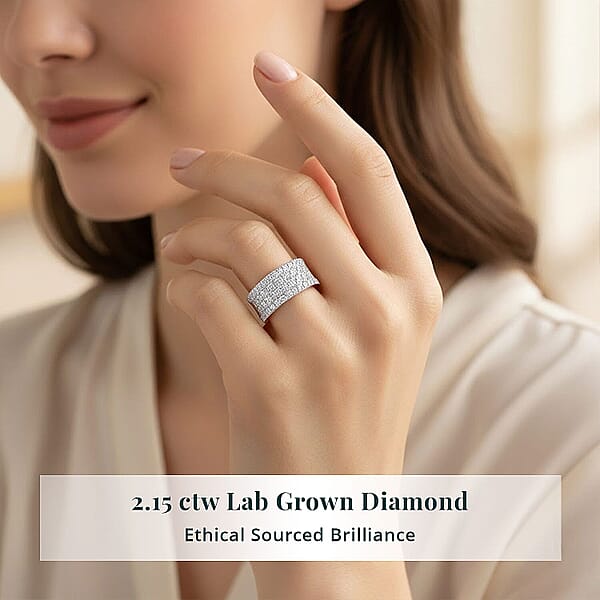 Luxuriant Lab Grown Diamond (G-H VS) Ring In Sterling Silver 2.15 Ctw