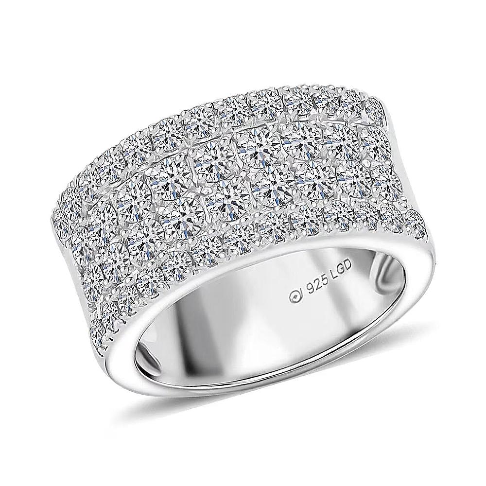 Luxuriant Lab Grown Diamond (G-H VS) Ring in Sterling Silver 2.15 ctw