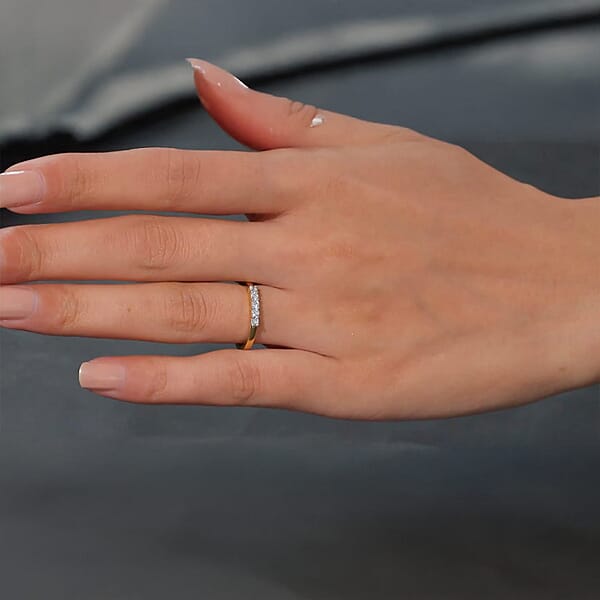 Luxuriant Lab Grown Diamond (G SI) 0.25 Ctw Band Ring In 18K Vermeil Yellow Gold Over Sterling Silver (Del. In 8-10 Days)