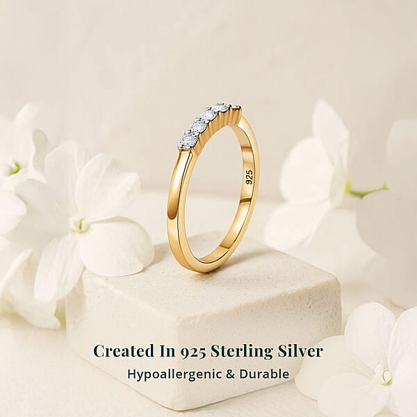 Luxuriant Lab Grown Diamond (G SI) 0.25 Ctw Band Ring In 18K Vermeil Yellow Gold Over Sterling Silver (Del. In 8-10 Days)