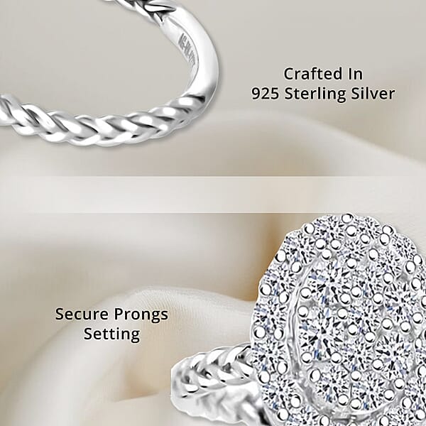 Luxuriant Lab Grown Diamond G SI 0.57 Ctw Moonlit Promise Ring In Sterling Silver
