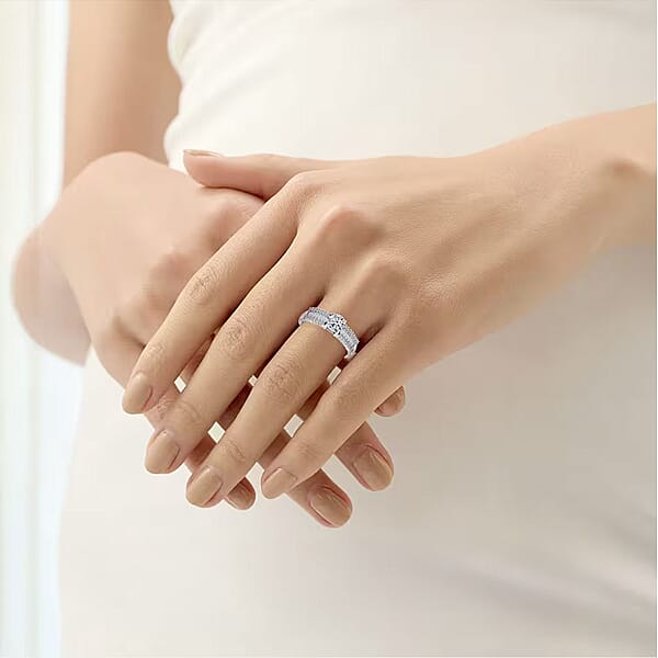 Luxuriant Lab Grown Diamond G SI 1.50 Ctw Ring In Rhodium Over Sterling Silver