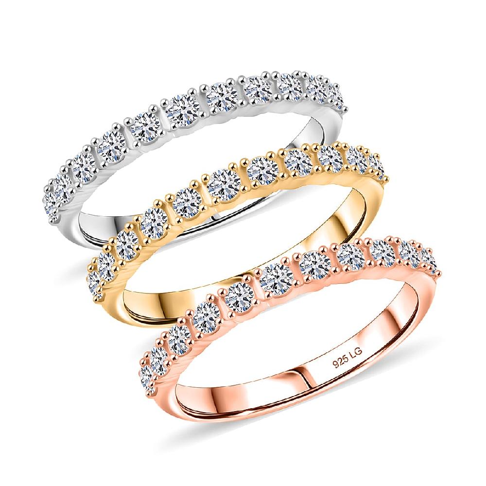 Luxuriant Lab Grown Diamond G SI 1.60 ctw Set of 3 Ring in Sterling Silver