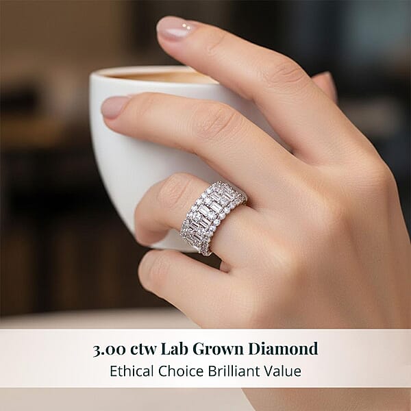 Luxuriant Lab Grown Diamond G SI 3.00 Ctw Ring In Sterling Silver