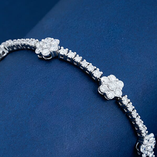 Luxuriant Lab Grown Diamond G SI 6.00 Ctw Bracelet In Sterling Silve (7.50 In)