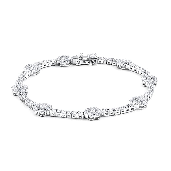 Luxuriant Lab Grown Diamond G SI 6.00 Ctw Bracelet In Sterling Silve (7.50 In)