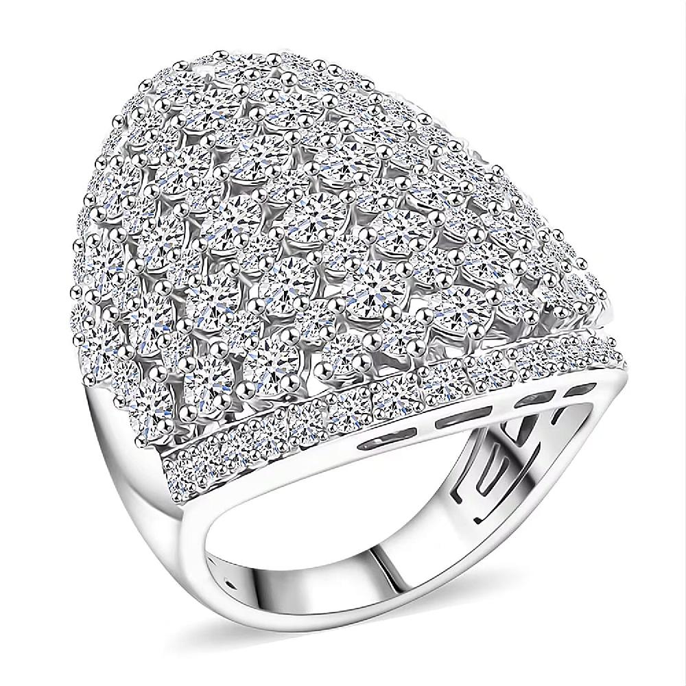 Luxuriant Lab Grown Diamond G SI1 5.55 ctw Dome Ring in Sterling Silver