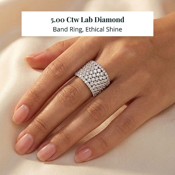 Luxuriant Lab Grown Diamond (G SI1) Band Ring In Sterling Silver 5.00 Ctw
