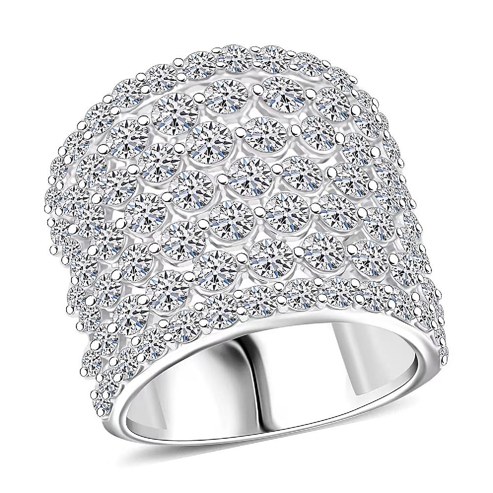 Luxuriant Lab Grown Diamond (G SI1) Band Ring in Sterling Silver 5.00 ctw