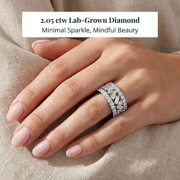 Luxuriant Lab Grown Diamond (G SI1) Ring In Sterling Silver 2.05 Ctw