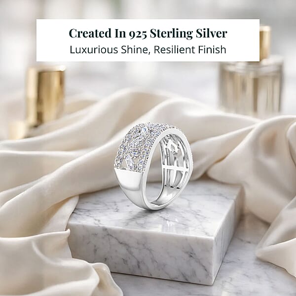 Luxuriant Lab Grown Diamond (G SI1) Ring In Sterling Silver 2.05 Ctw