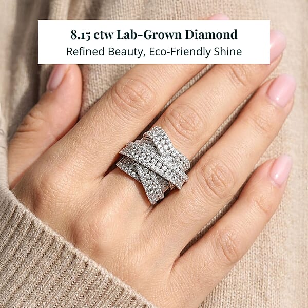 Luxuriant Lab Grown Diamond (G SI1) Ring In Sterling Silver 8.15 Ctw