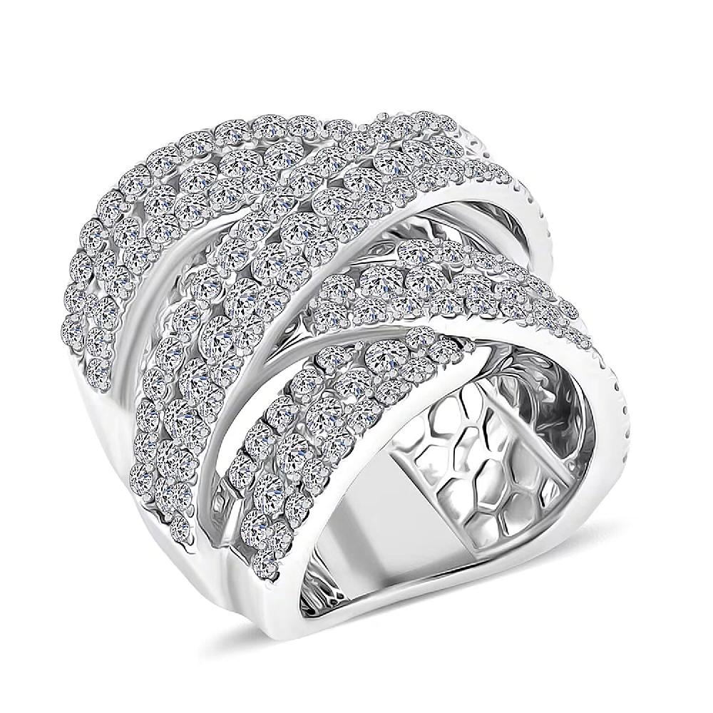 Luxuriant Lab Grown Diamond (G SI1) Ring in Sterling Silver 8.15 ctw