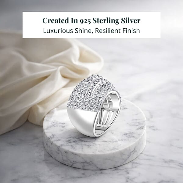 Luxuriant Lab Grown Diamond (G SI1) Ring In Sterling Silver 4.50 Ctw