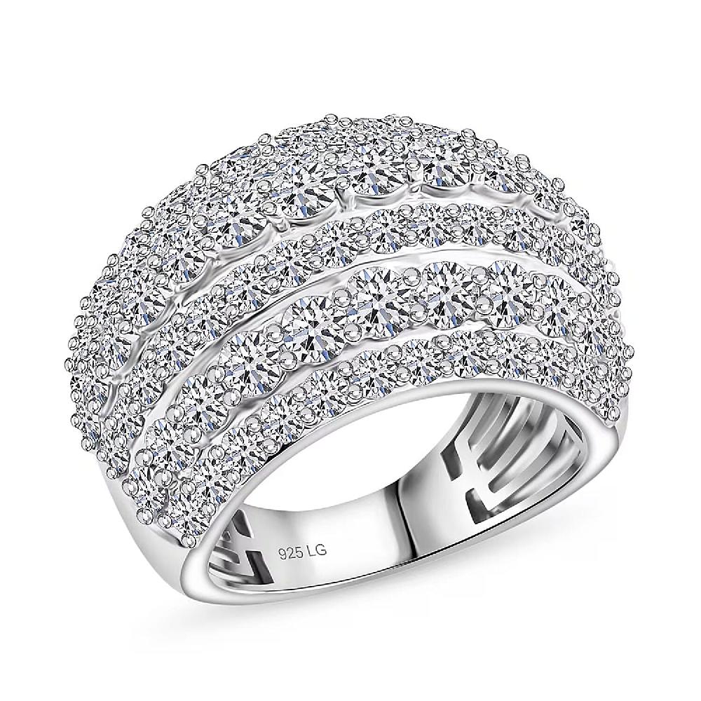 Luxuriant Lab Grown Diamond (G SI1) Ring in Sterling Silver 4.50 ctw