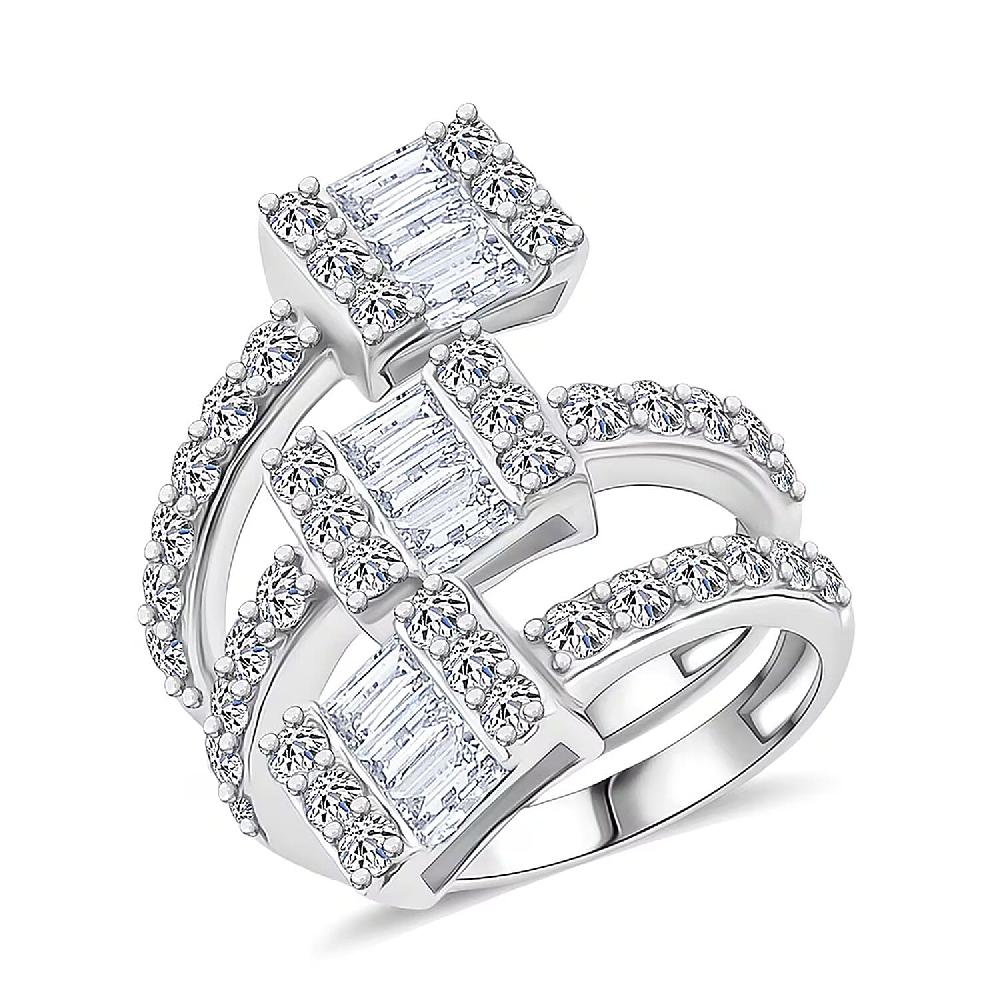 Luxuriant Lab Grown Diamond (G SI1) Ring in Sterling Silver 2.60 ctw