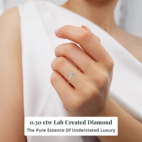 Luxuriant Lab Grown Diamond G VS 0.50 Ctw Ring In 14K Yellow Gold