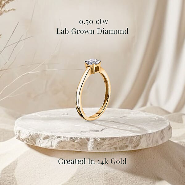 Luxuriant Lab Grown Diamond G VS 0.50 Ctw Ring In 14K Yellow Gold