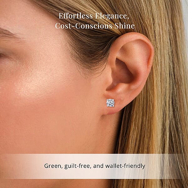 Luxuriant Lab Grown Diamond G VS 1.00 Ctw Stud Noble Light Earrings In 950 Platinum