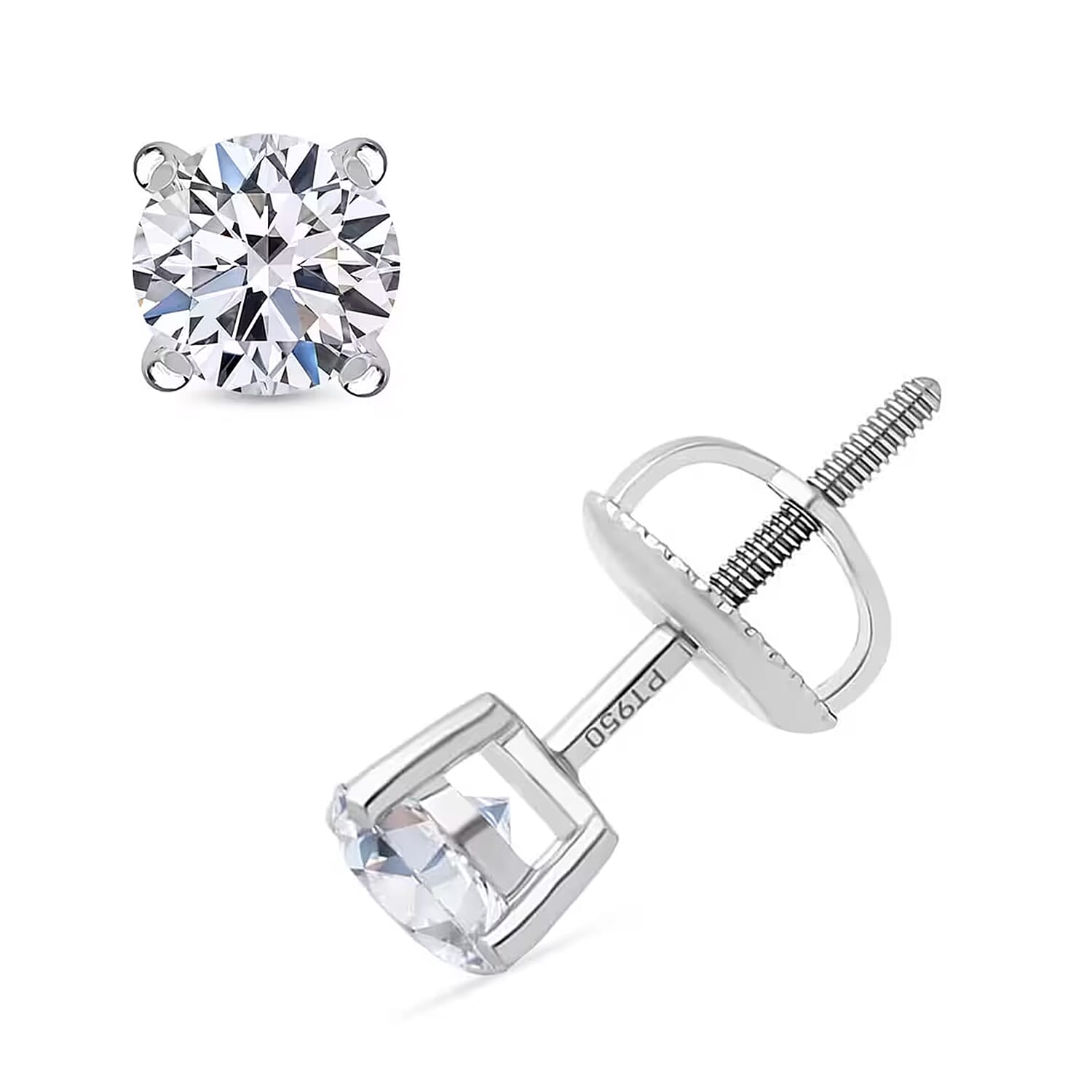 Luxuriant Lab Grown Diamond G VS 1.00 ctw Stud Noble Light Earrings in 950 Platinum