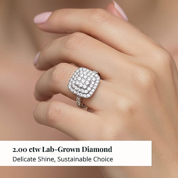 Luxuriant Lab Grown Diamond G VS 2.00 Ctw Ring In Sterling Silver