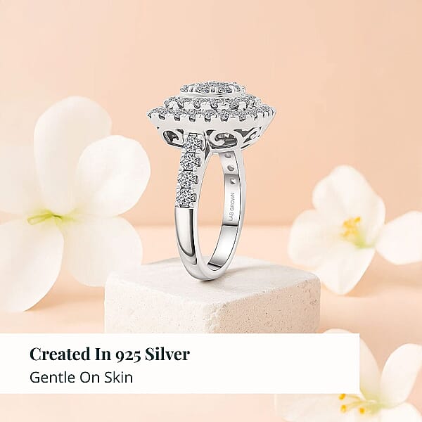 Luxuriant Lab Grown Diamond G VS 2.00 Ctw Ring In Sterling Silver