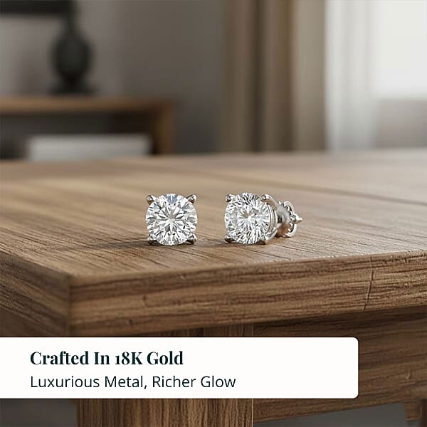 Luxuriant Lab Grown Diamond G VS 3.00 Ctw Earrings In 14K White Gold