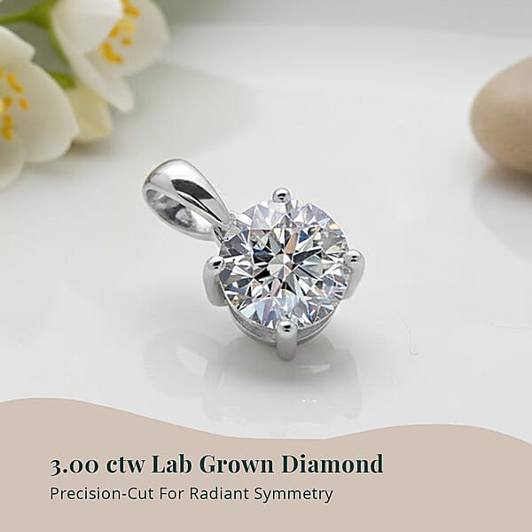Luxuriant Lab Grown Diamond G VS 3.00 Ctw Pendant Without Chain In 950 Platinum