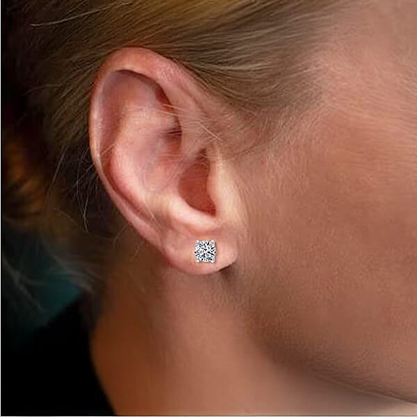 Luxuriant Lab Grown Diamond G VS 3.00 Ctw Stud Earrings In 14K White Gold