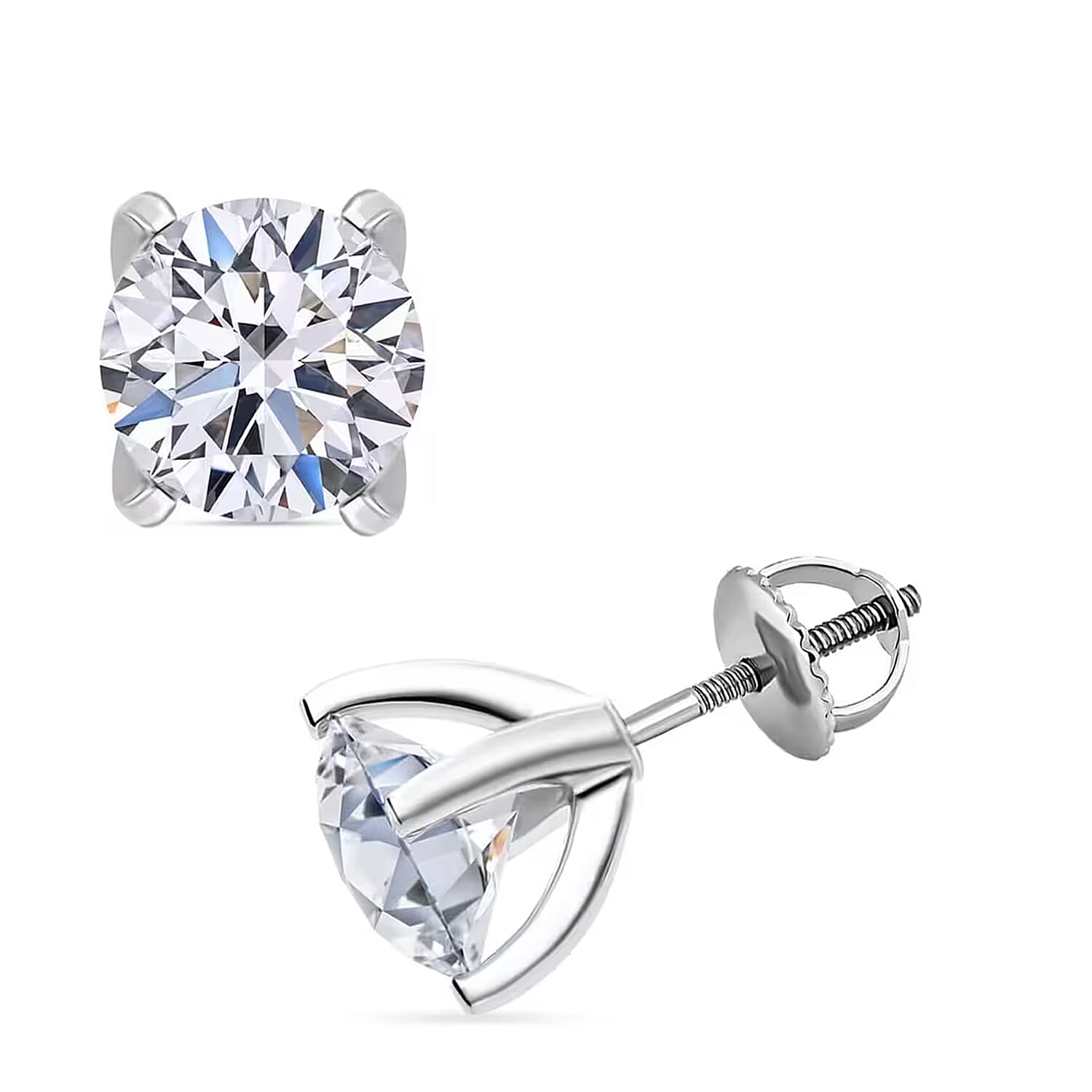 Luxuriant Lab Grown Diamond G VS 3.00 ctw Stud Earrings in 14K White Gold