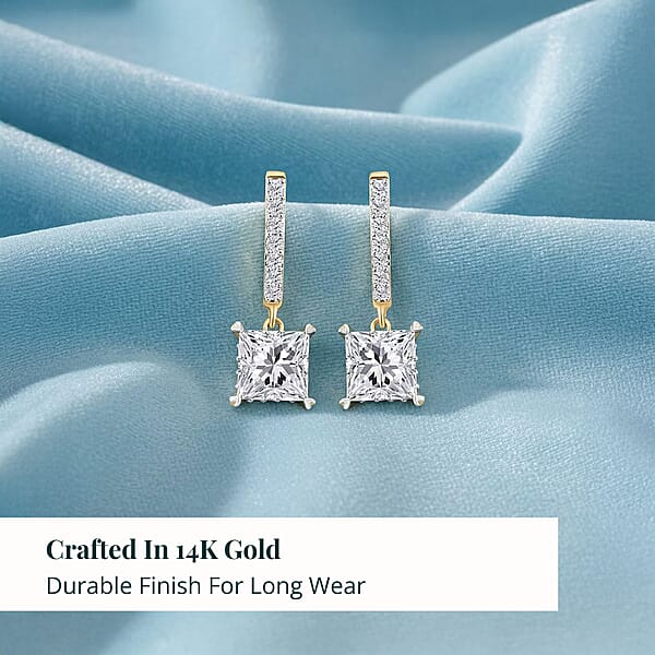 Luxuriant Lab Grown Diamond G VS 4.25 Ctw Earrings In 14K Yellow Gold Over Sterling Silver