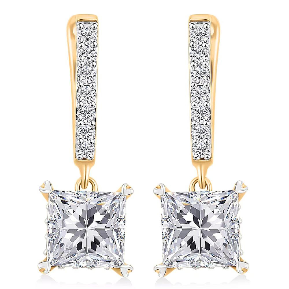 Luxuriant Lab Grown Diamond G VS 4.25 ctw Earrings in 14K Yellow Gold Over Sterling Silver