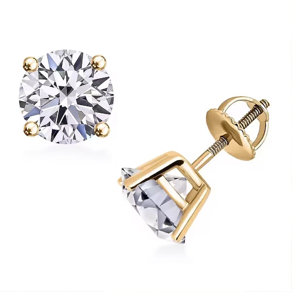 Luxuriant Lab Grown Diamond G-VS2 5.00 ctw Earrings in 14K Yellow Gold