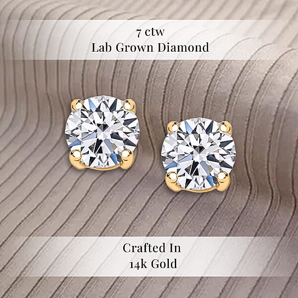 Luxuriant Lab Grown Diamond G VS2 7.00 Ctw Earrings In 14K Yellow Gold