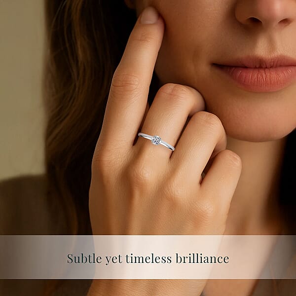 Luxuriant Lab Grown Diamond I2 0.20 Ctw Ring In Rhodium Over Sterling Silver