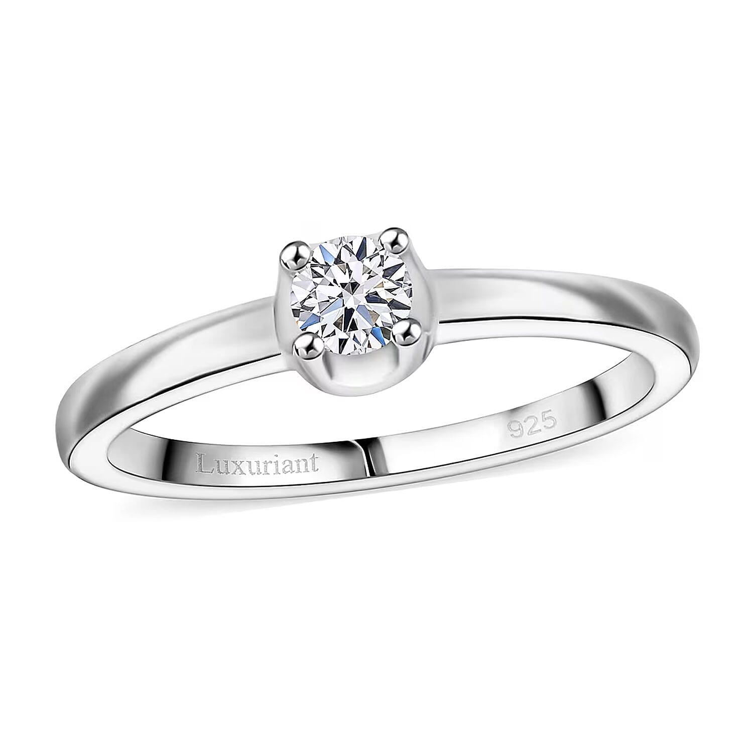 Luxuriant Lab Grown Diamond I2 0.20 ctw Ring in Rhodium Over Sterling Silver