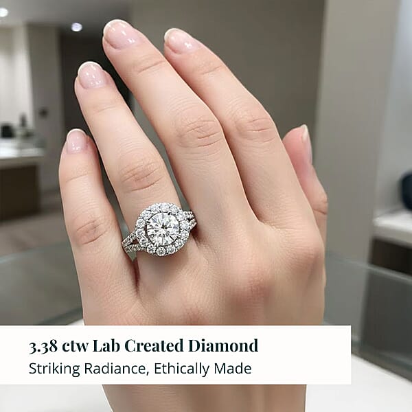 Luxuriant Lab Grown Diamond Infinite Ring In 14K White Gold 3.38 Ctw