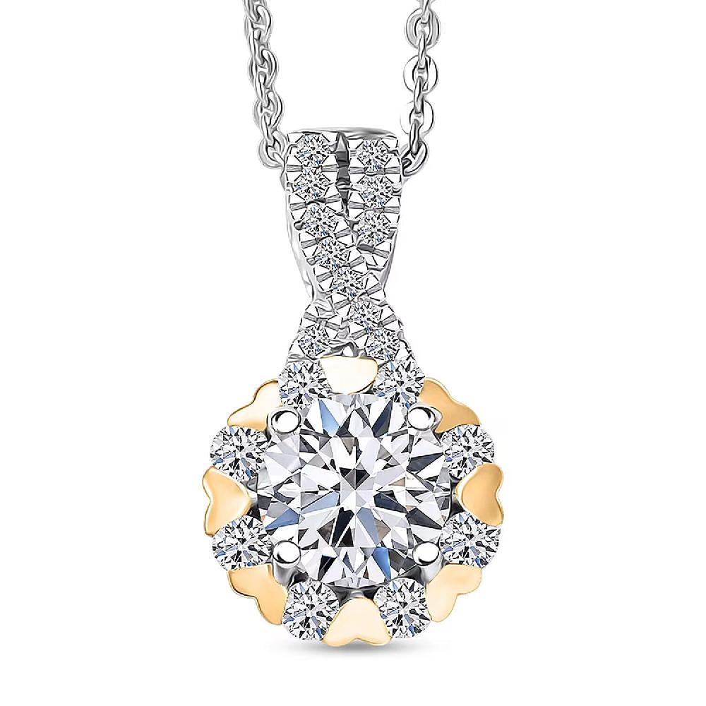 Luxuriant Lab Grown Diamond Infinity Pendant Necklace in Rhodium Over Sterling Silver 1.00 ctw (20 Inches)