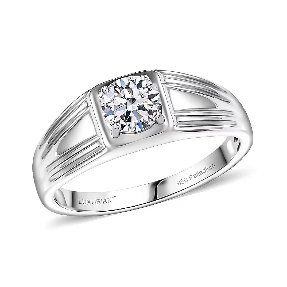 Luxuriant Lab Grown Diamond Men's Ring in 950 Palladium 1.00 ctw