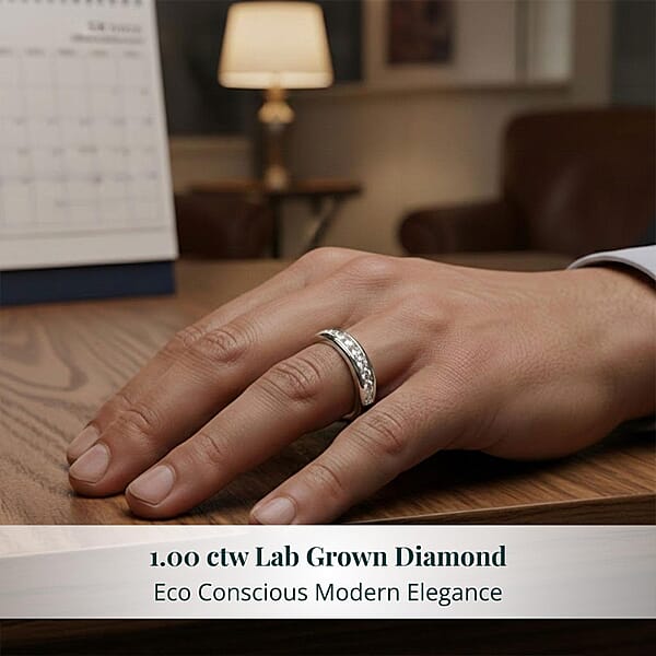 Luxuriant Lab Grown Diamond Men's Ring In Sterling Silver 1.00 Ctw