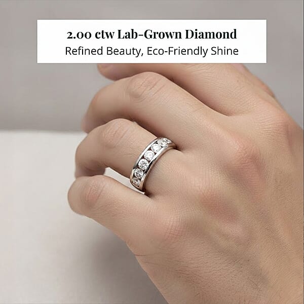 Luxuriant Lab Grown Diamond Men's Ring In Sterling Silver 2.00 Ctw