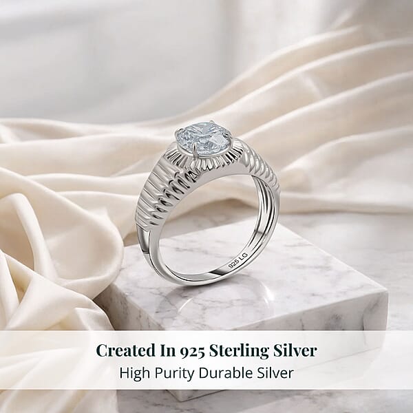 Luxuriant Lab Grown Diamond Men's Ring In Sterling Silver 2.00 Ctw