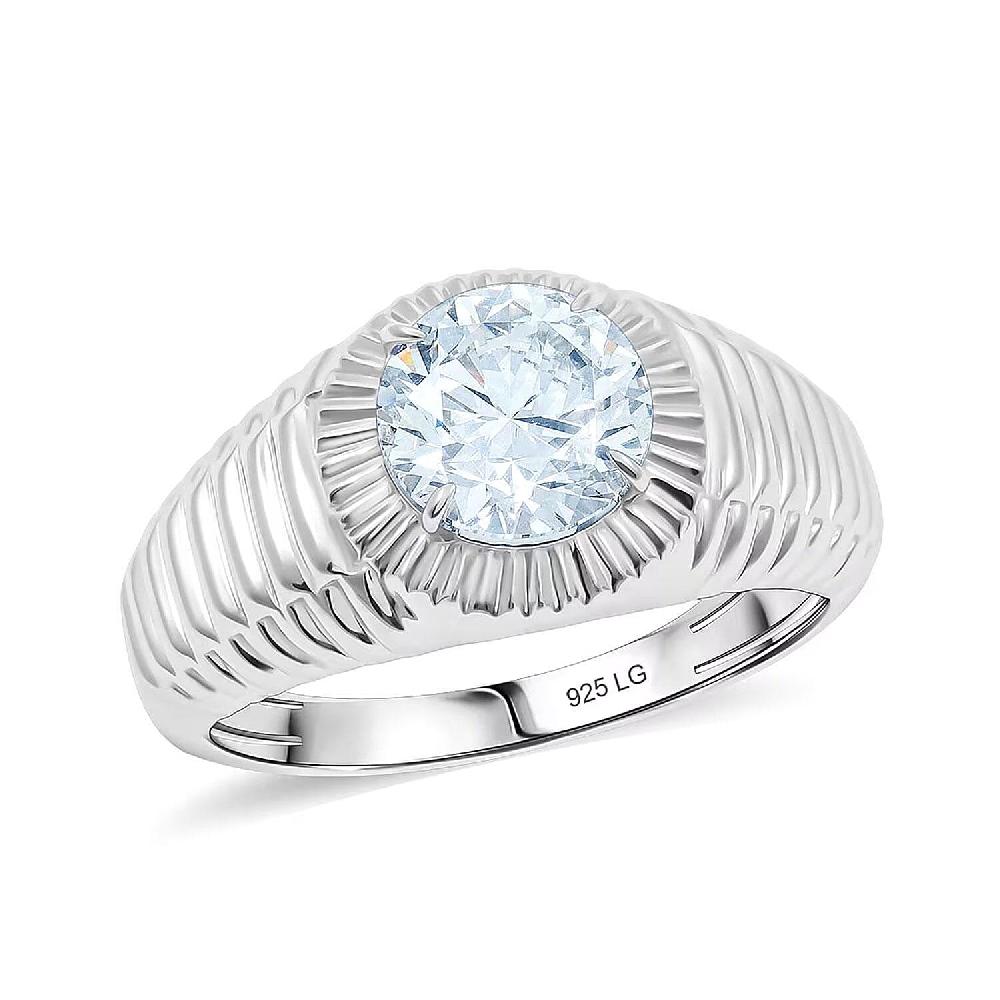 Luxuriant Lab Grown Diamond Men's Ring in Sterling Silver 2.00 ctw