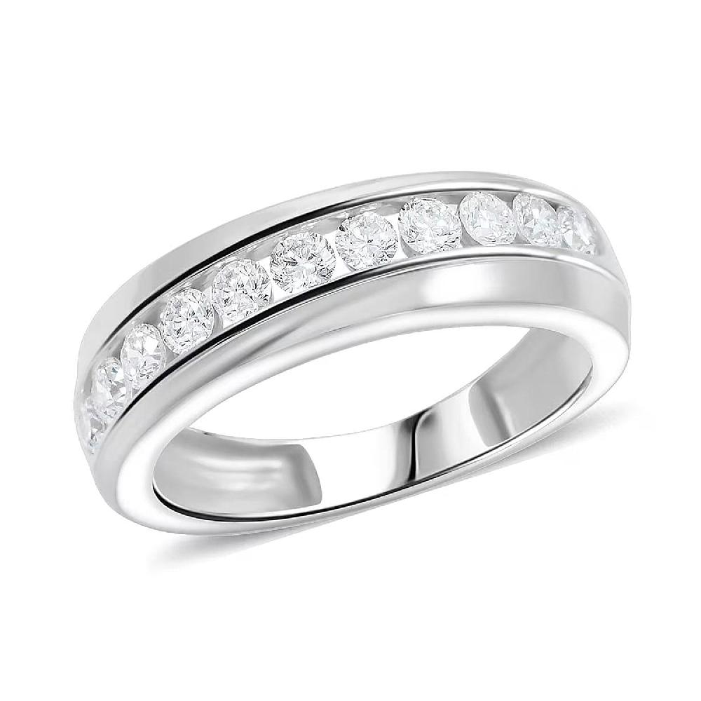 Luxuriant Lab Grown Diamond Men's Ring In Sterling Silver 1.00 Ctw