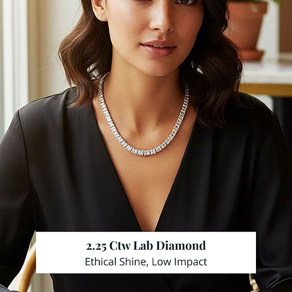 Luxuriant Lab Grown Diamond Necklace In Rhodium Over Sterling Silver 5.00 Ctw (18 Inches)