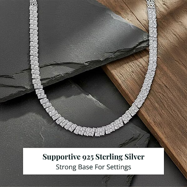 Luxuriant Lab Grown Diamond Necklace In Rhodium Over Sterling Silver 5.00 Ctw (18 Inches)